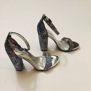 Steve Madden Carrson Rainbow Glitter Heel Sandals